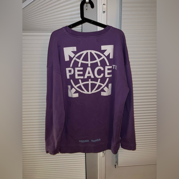 Rare Off White purple peace crewneck - Picture 2 of 3